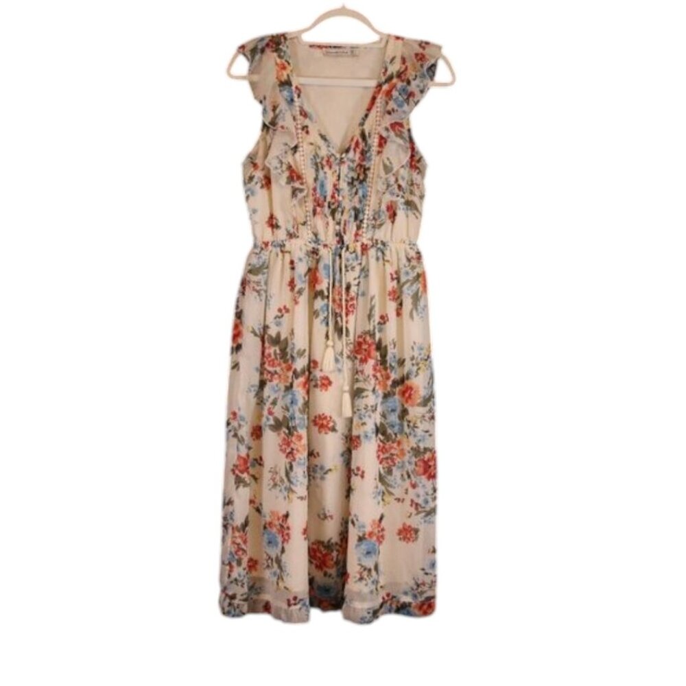 Abercrombie And Fitch Floral Ruffle Pintuck Draws… - image 8